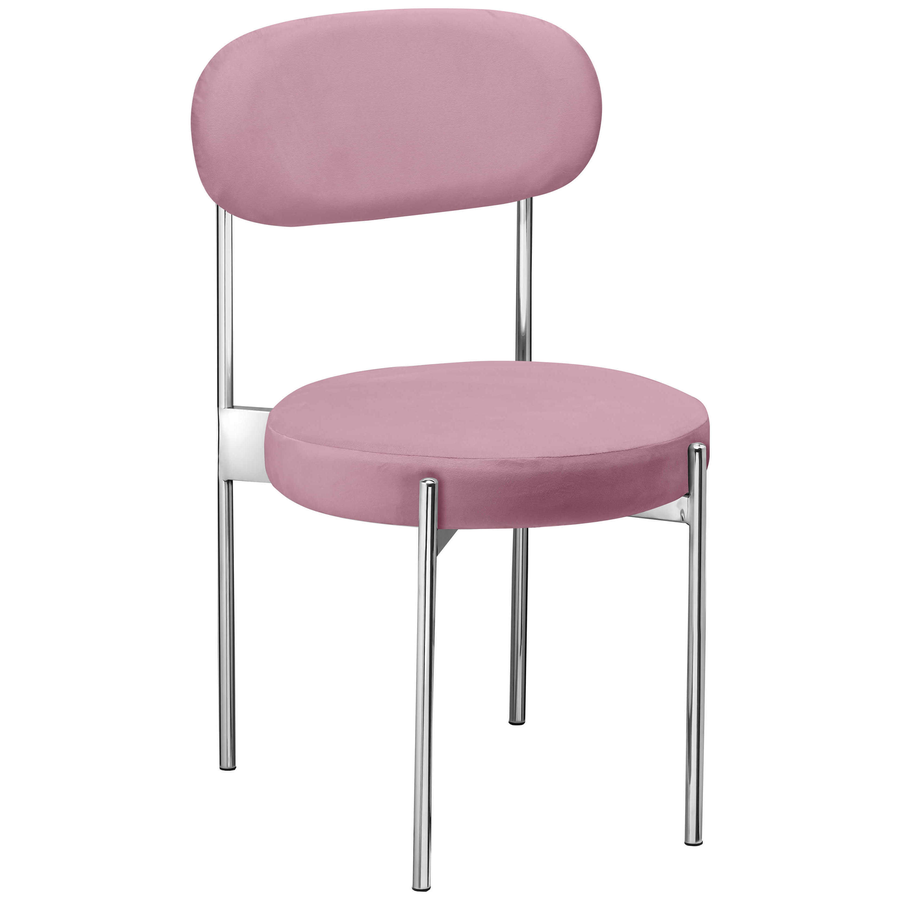 Стул «Тотем» серебряный, розовый бархат - Фото основное 1