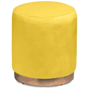 Чехол бархатный желтый для круглого пуфа