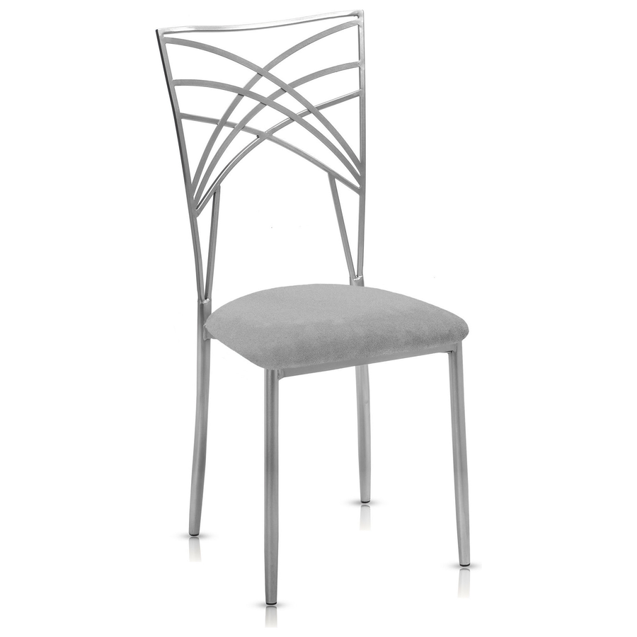 Стул «Хамелеон» серебряный, светло-серая подушка из бархата - Фото миниатюра 1