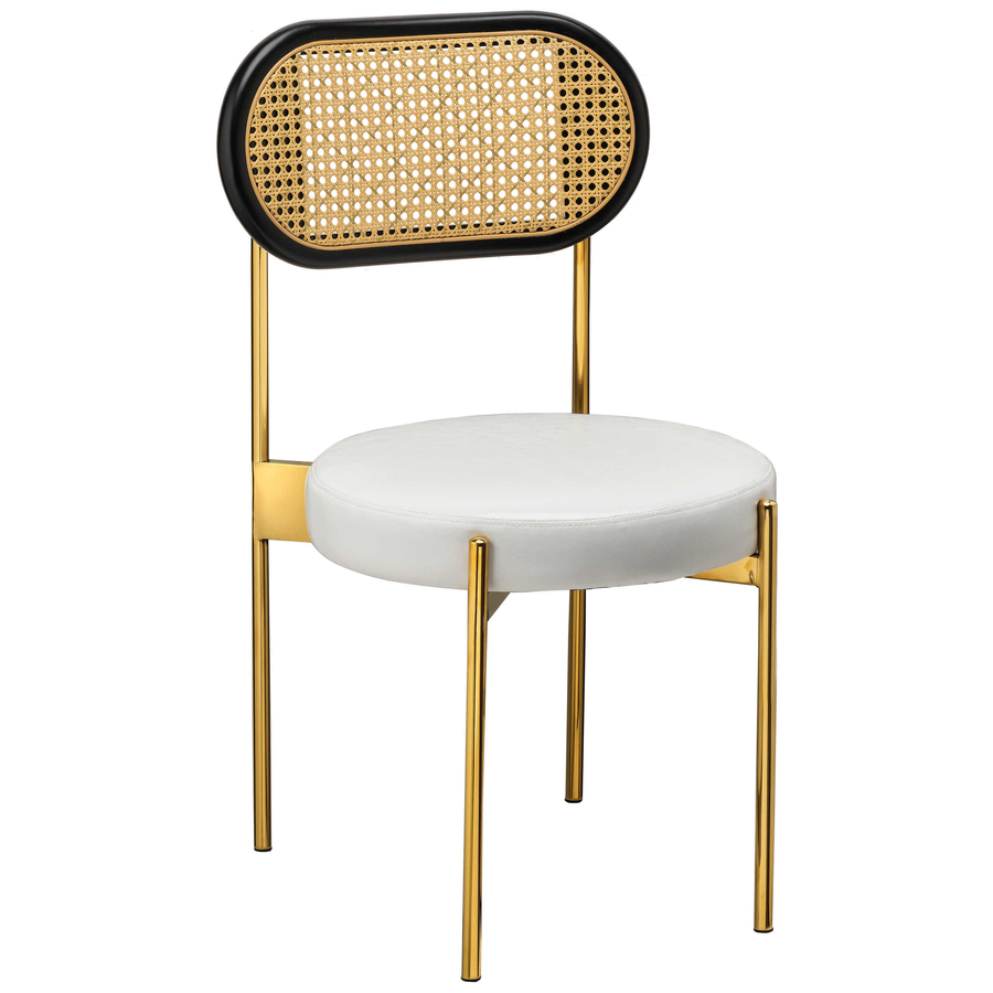 Стул «Тотем» золотой с ротанговый спинкой черной - Фото основное 1