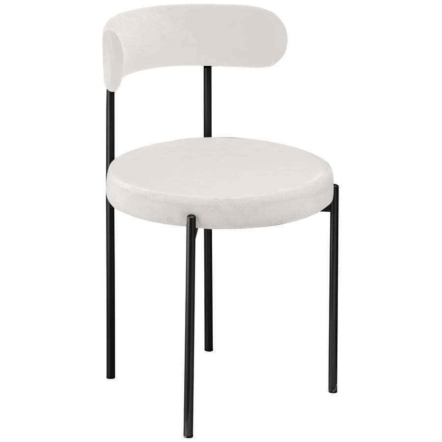Стул «Лира» черный, белый теплый бархат - Фото основное 1