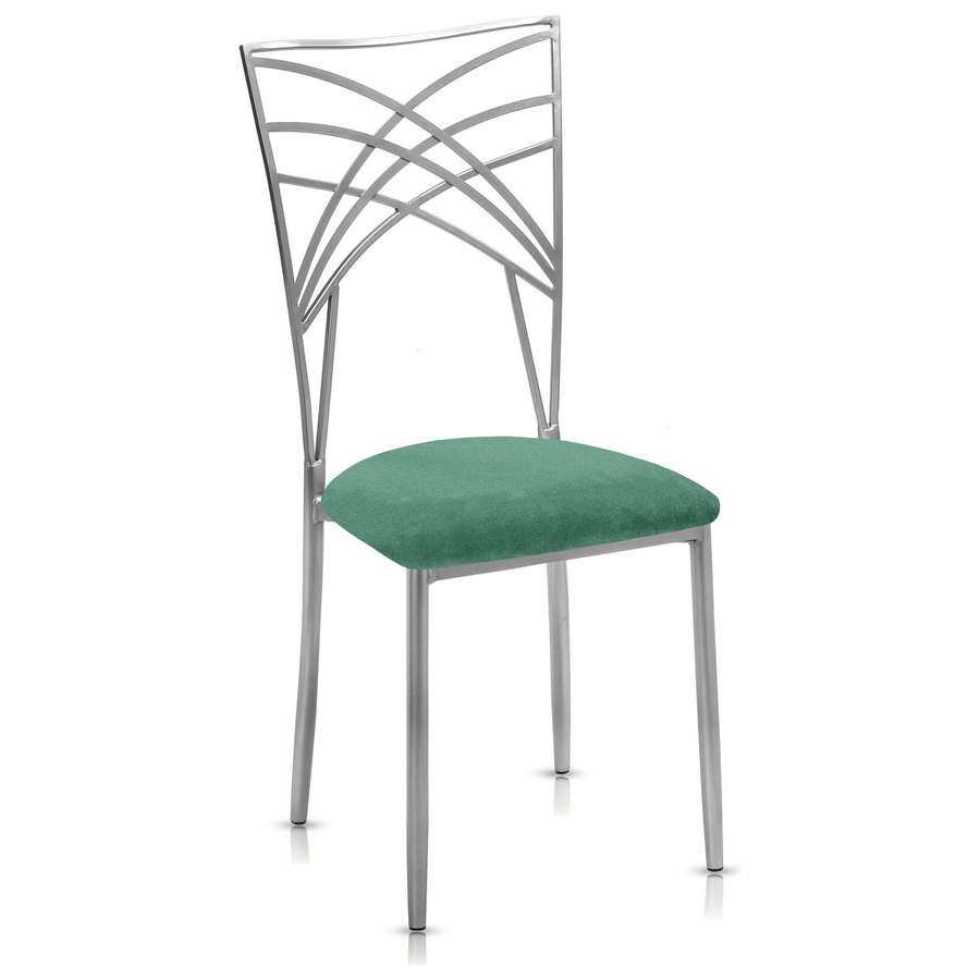 Стул «Хамелеон» серебряный, шалфейная подушка из бархата - Фото основное 1