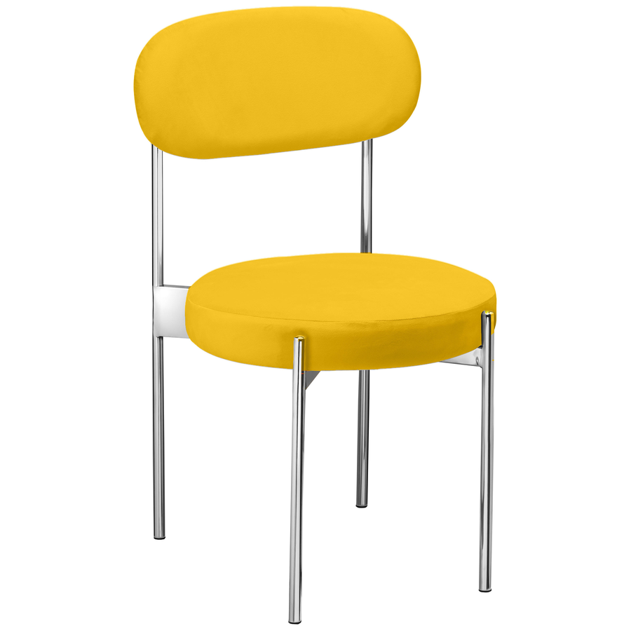 Стул «Тотем» серебряный, желтый бархат - Фото основное 1