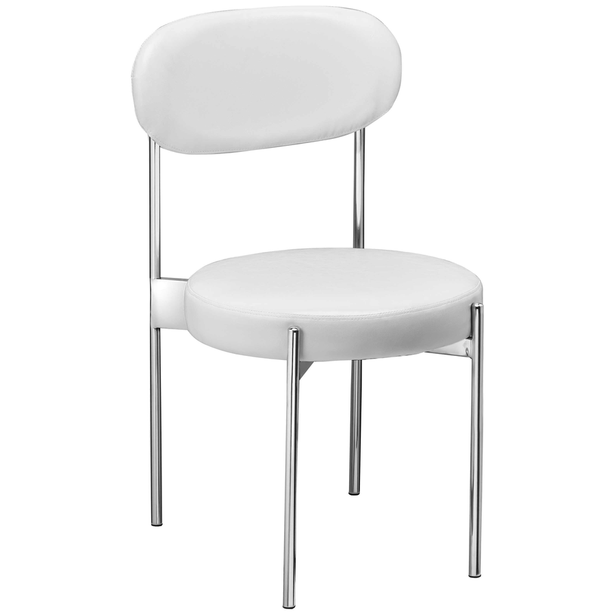 Стул «Тотем» серебряный с кожаной спинкой - Фото миниатюра 1