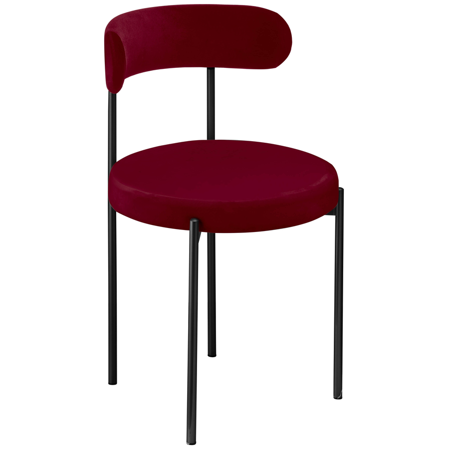 Стул «Лира» черный, бордовый бархат - Фото основное 1