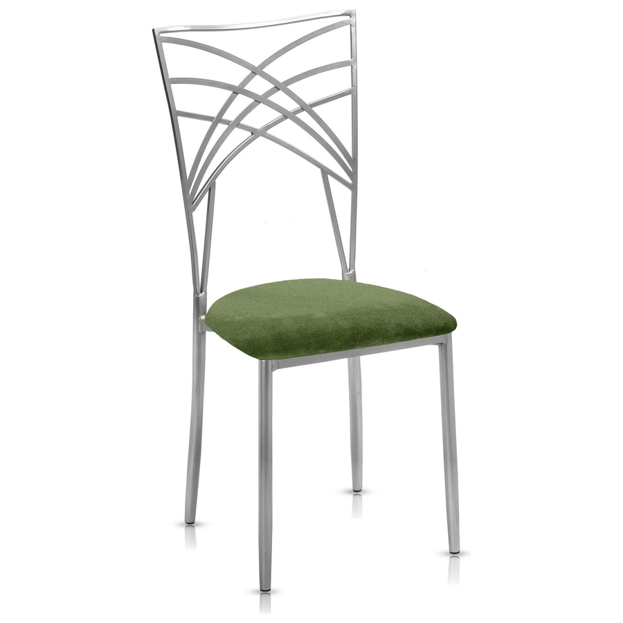 Стул «Хамелеон» серебряный, мшистая подушка из бархата - Фото основное 1