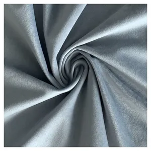 Скатерть круглая бархатная серо-голубая - Фото 2