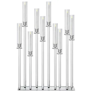 Канделябр «Пламп» на 12 свечей прозрачный стеклянный