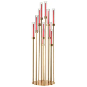 Канделябр «Пламп» на 12 свечей золотой металлический