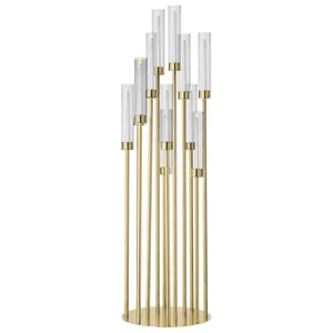 Канделябр «Пламп» на 12 свечей золотой металлический