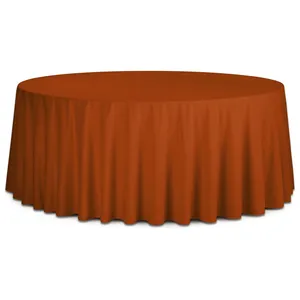 Скатерть круглая бархатная терракотовая