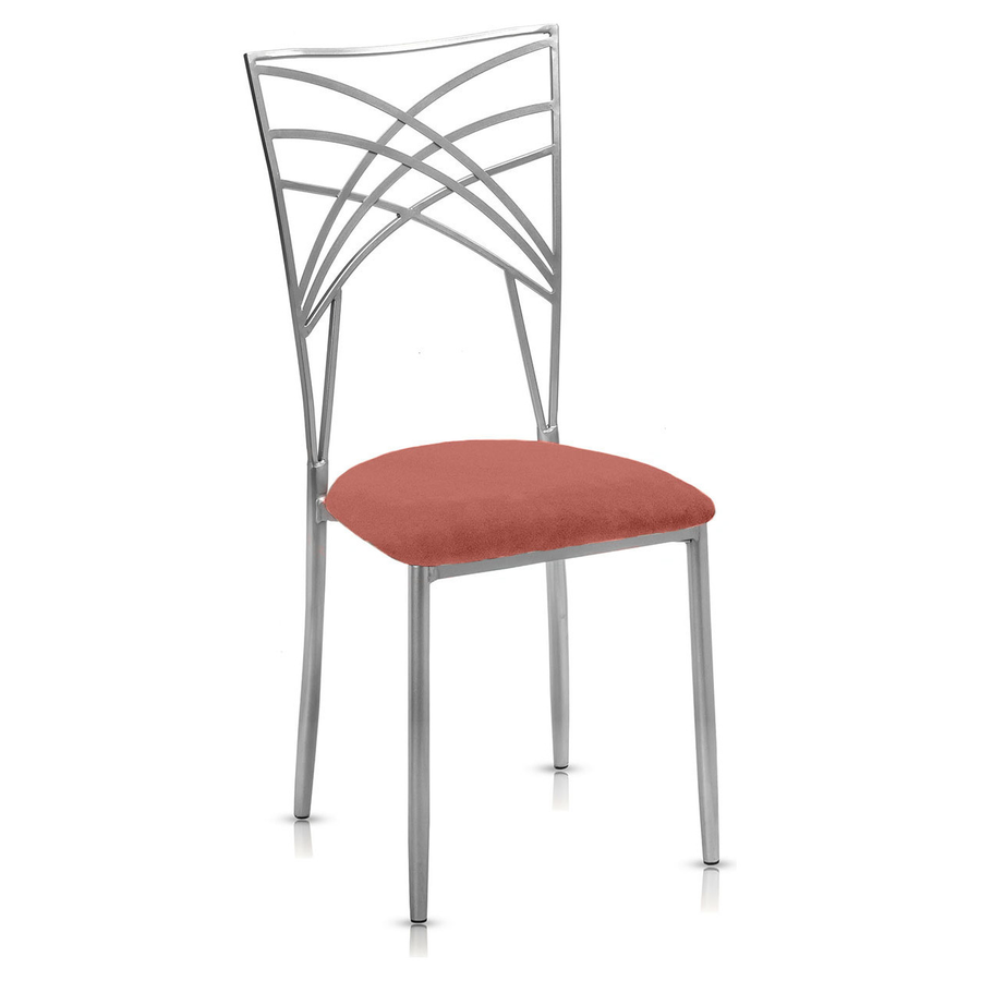 Стул «Хамелеон» серебряный, марсала подушка из бархата - Фото миниатюра 1