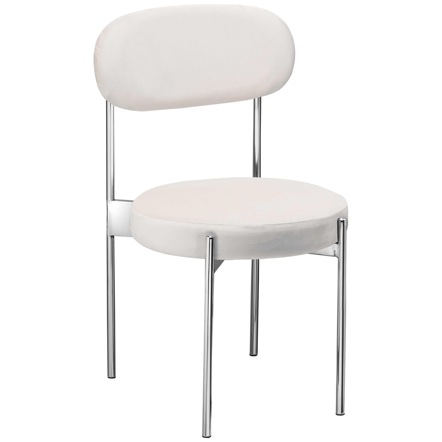 Стул «Тотем» серебряный, белый теплый бархат - Фото основное 1