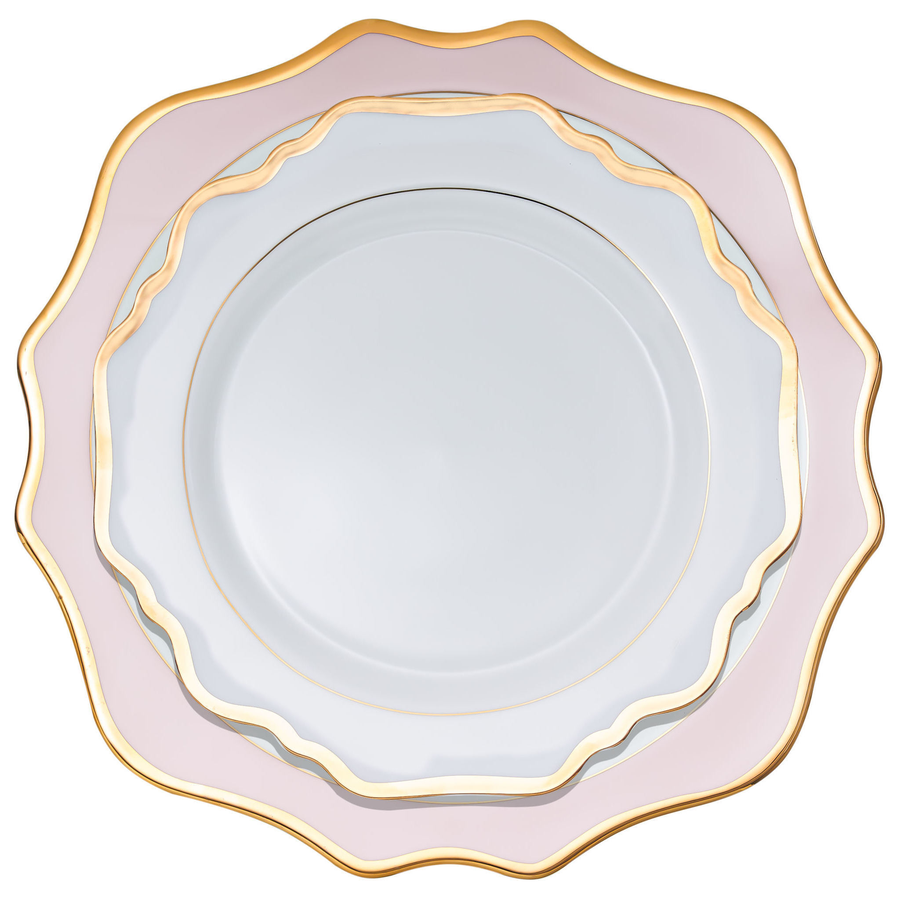 Набор тарелок "Тайга" бело-розовые с кантом 33 и 26см - Фото миниатюра 1