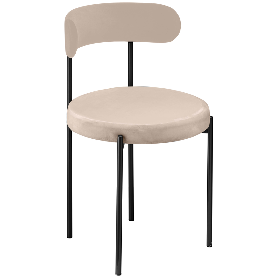 Стул «Лира» черный, серо-бежевый теплый бархат - Фото основное 1