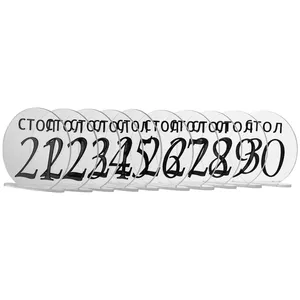 Номерки для столов с 21-30 прозрачные с черным