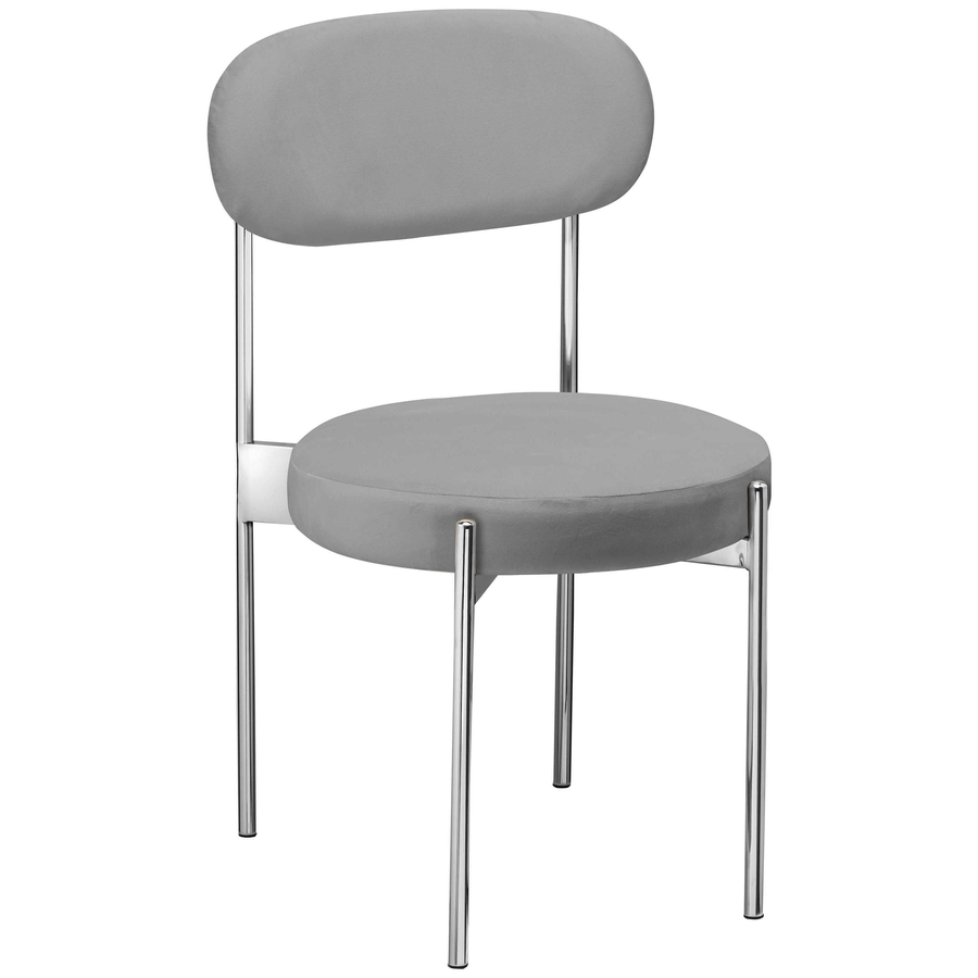 Стул «Тотем» серебряный, серый бархат - Фото миниатюра 1