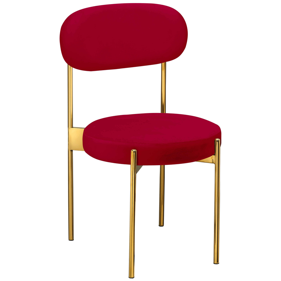 Стул «Тотем» золотой, красная малина бархат - Фото основное 1
