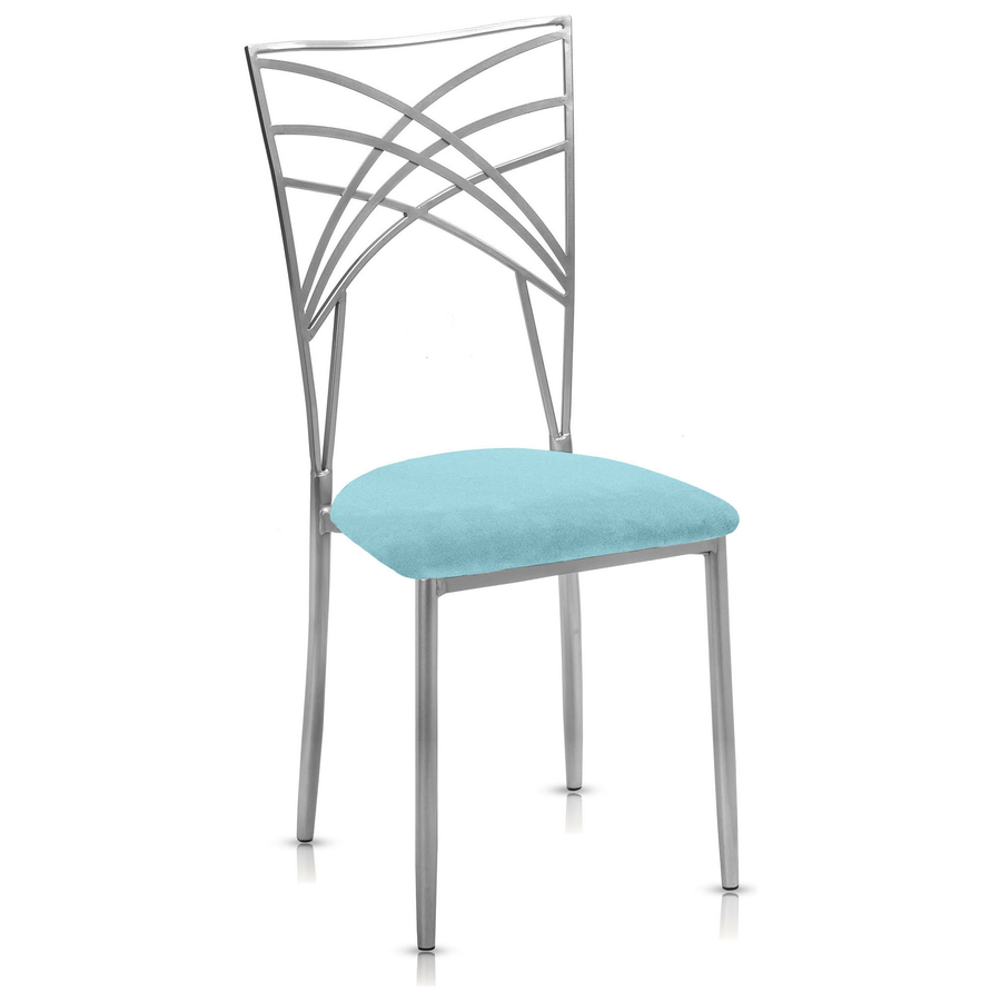 Стул «Хамелеон» серебряный, небесная подушка из бархата - Фото основное 1