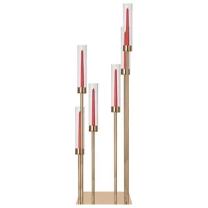 Канделябр «Тот» на 6 свечей золотой металлический