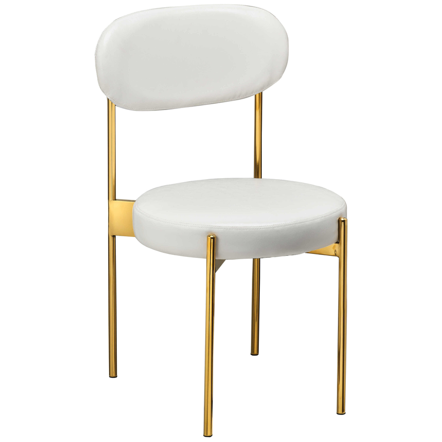 Стул «Тотем» золотой с кожаной спинкой - Фото миниатюра 1