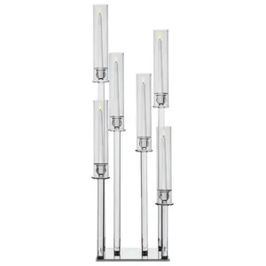 Канделябр «Тот» на 6 свечей прозрачный стеклянный