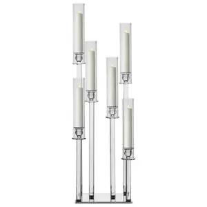 Канделябр «Тот» на 6 свечей прозрачный стеклянный