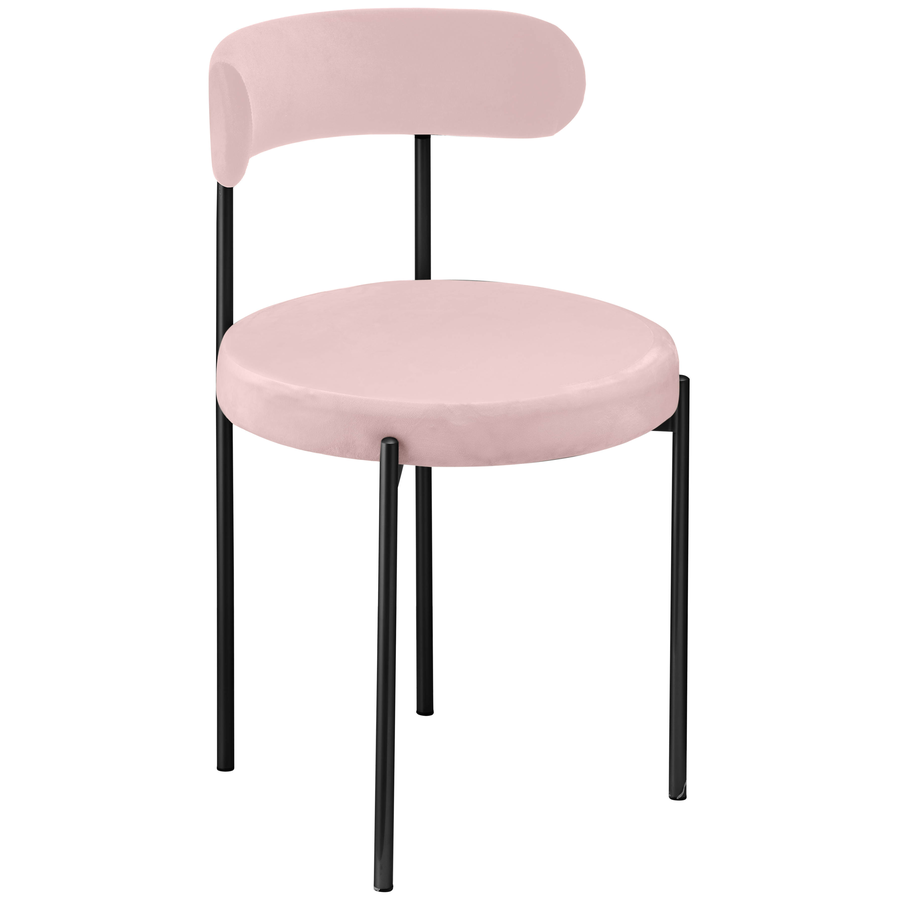 Стул «Лира» черный, пыльно-розовый бархат - Фото основное 1