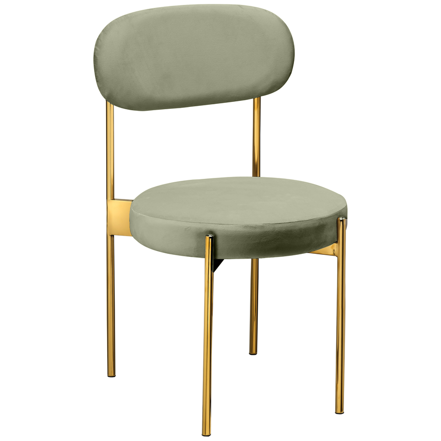 Стул «Тотем» золотой, пыльно-зеленый бархат - Фото основное 1