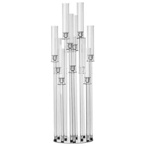 Канделябр «Пламп» на 12 свечей прозрачный стеклянный