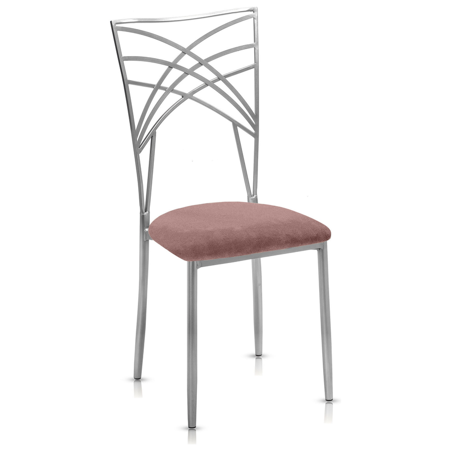 Стул «Хамелеон» серебряный, пыльно-фиолетовая подушка бархат - Фото основное 1