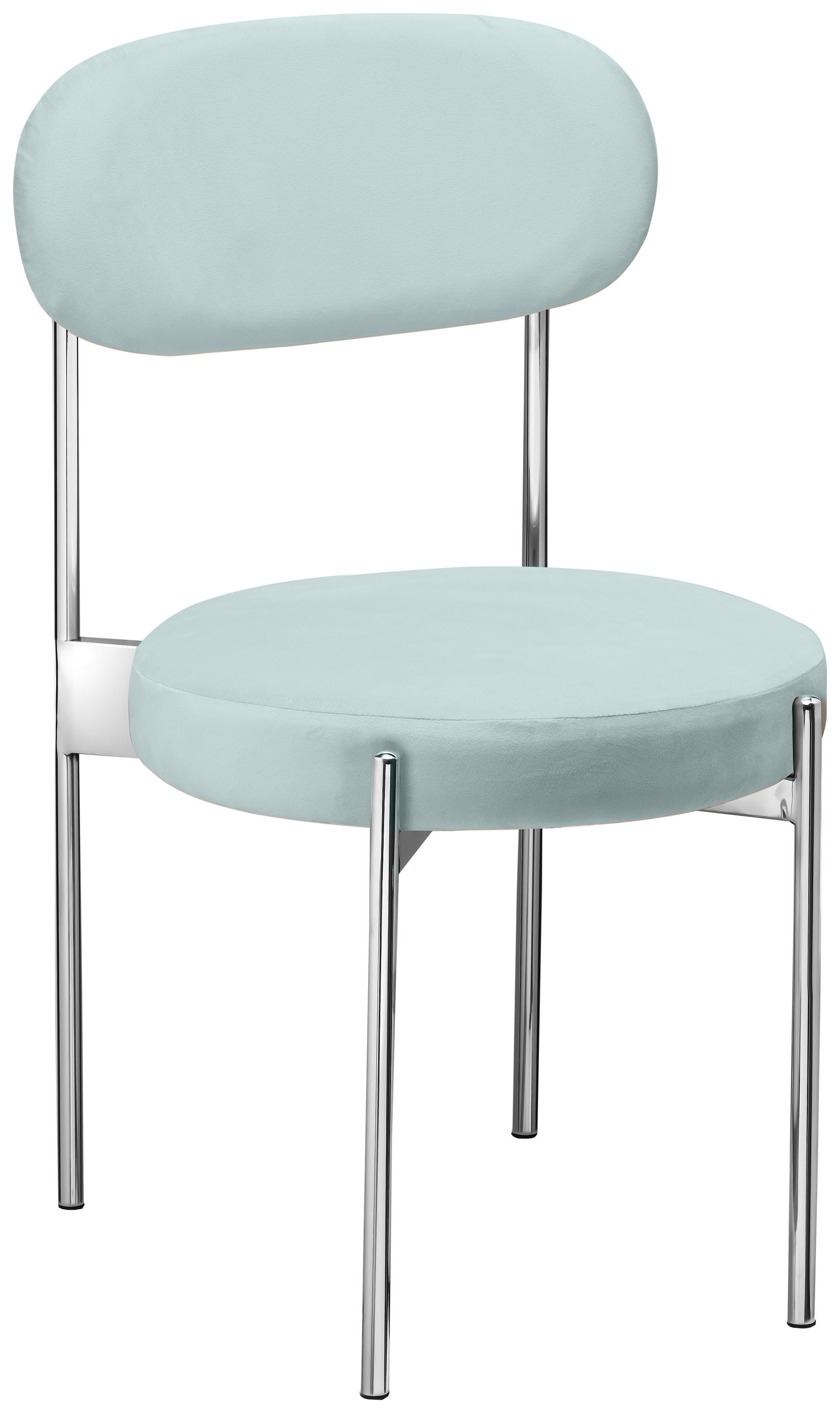 Стул «Тотем» серебряный, голубой бархат