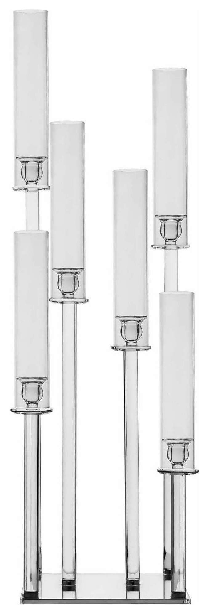 Канделябр «Тот» на 6 свечей прозрачный стеклянный