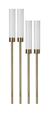 4 золотых стойки с плафонами: 60, 50см