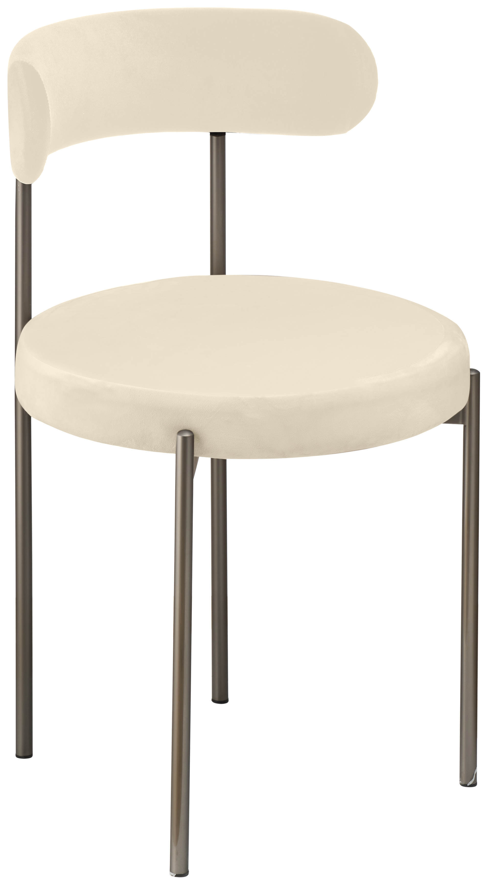 Стул «Лира» графитовый, молочный бархат