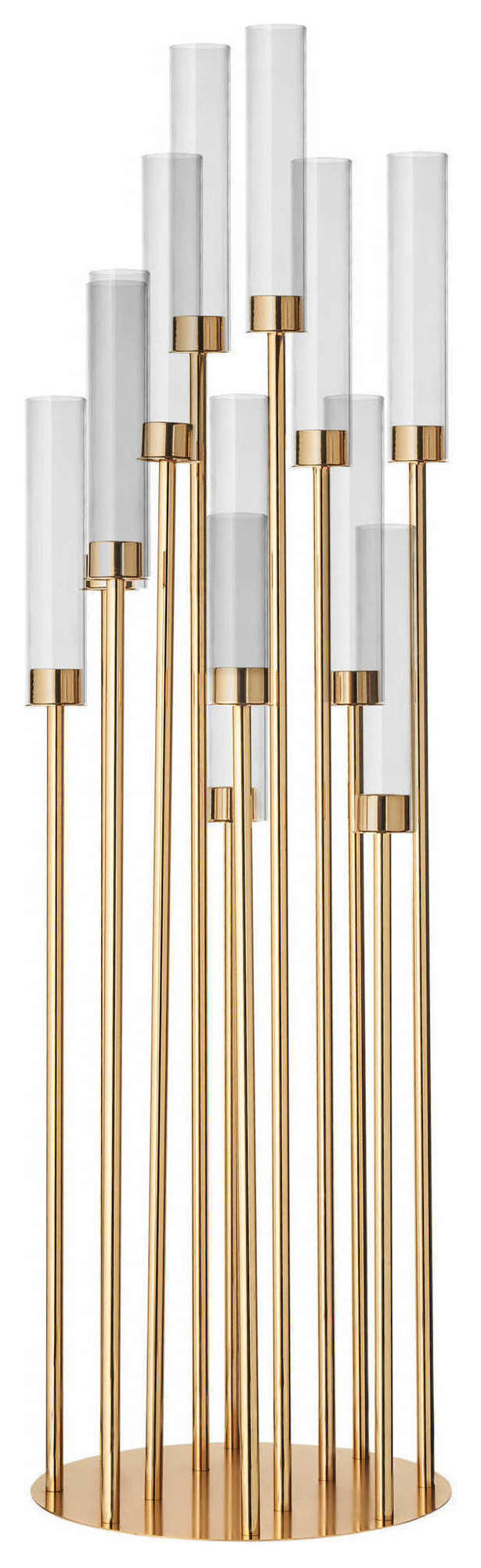 Канделябр «Пламп» на 12 свечей золотой металлический