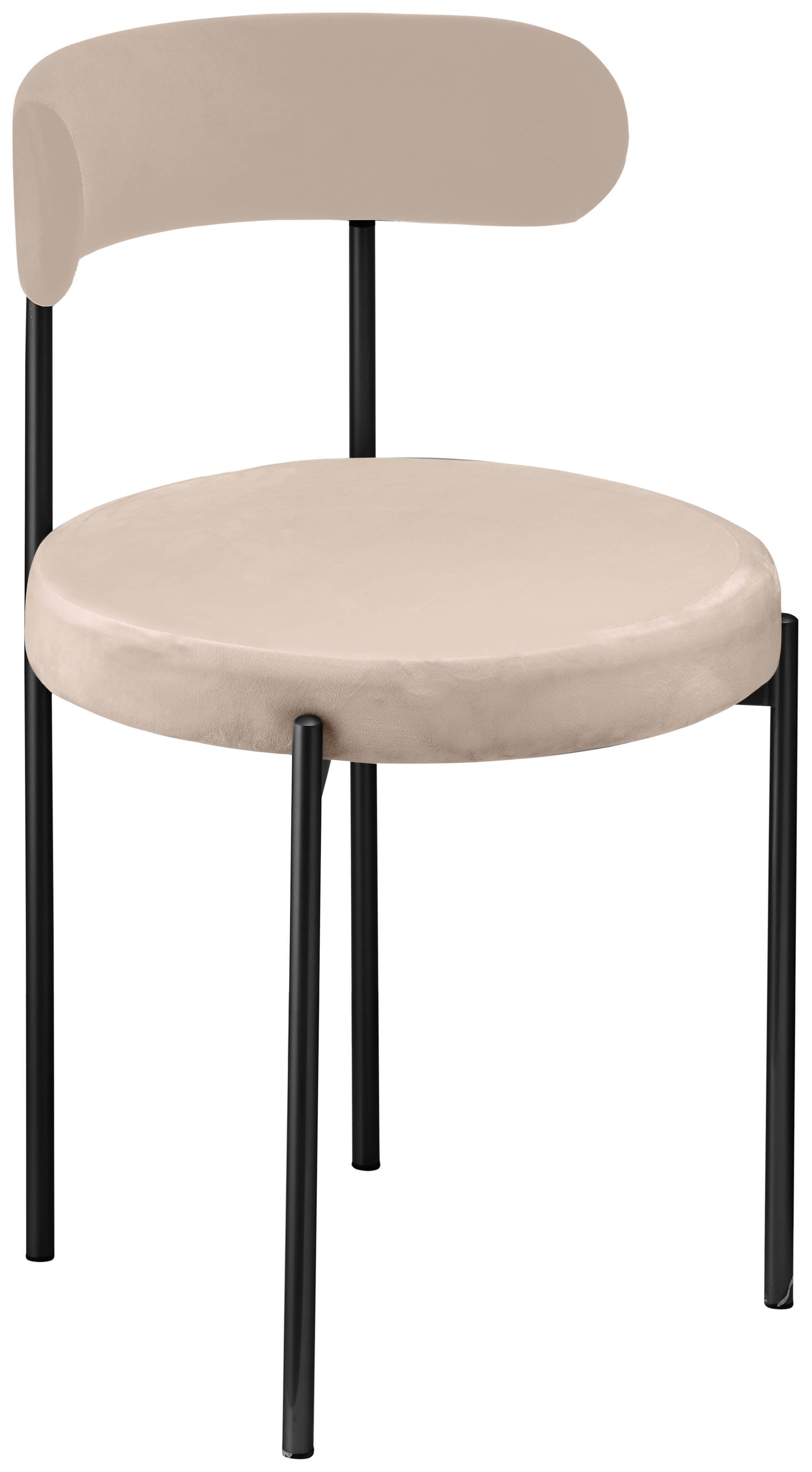 Стул «Лира» черный, серо-бежевый теплый бархат