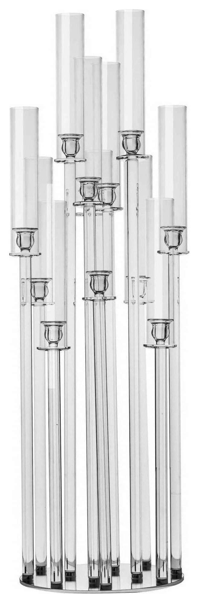 Канделябр «Пламп» на 12 свечей прозрачный стеклянный