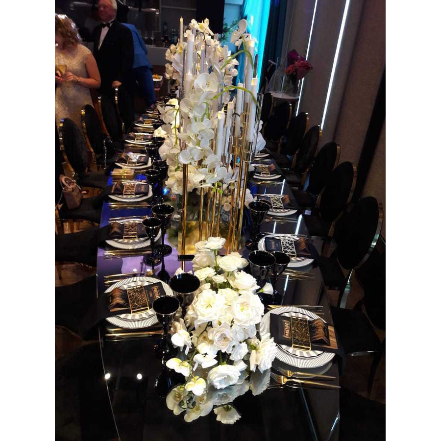 Канделябр золотой со стеклянными колбами Victory (10 стоек) - Фото миниатюра 3