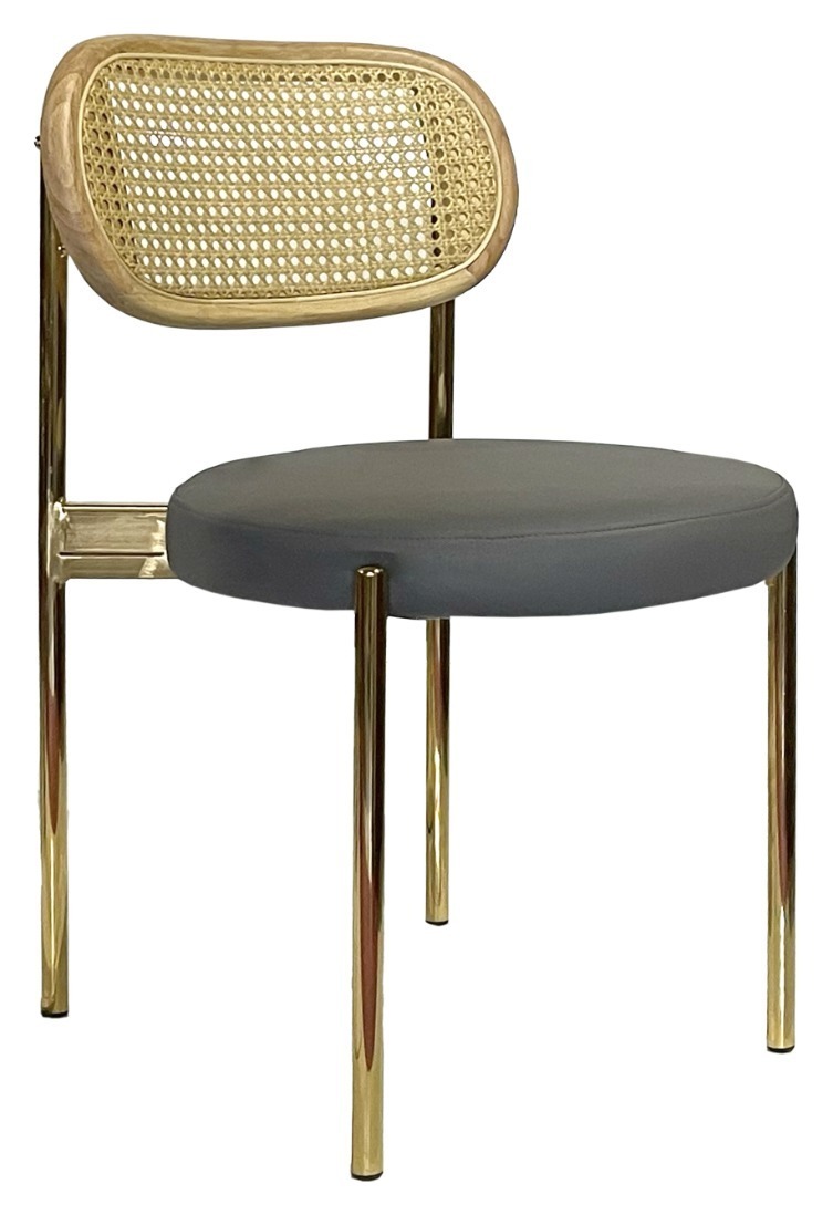 Стул Modern Gold, Natural Rotango + Basic серый (ЭКО-КОЖА)