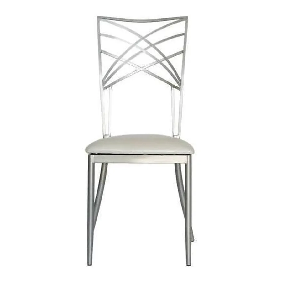 Стул Chameleon, серебро (эко-кожа), белый, на  липучках - Фото миниатюра 2