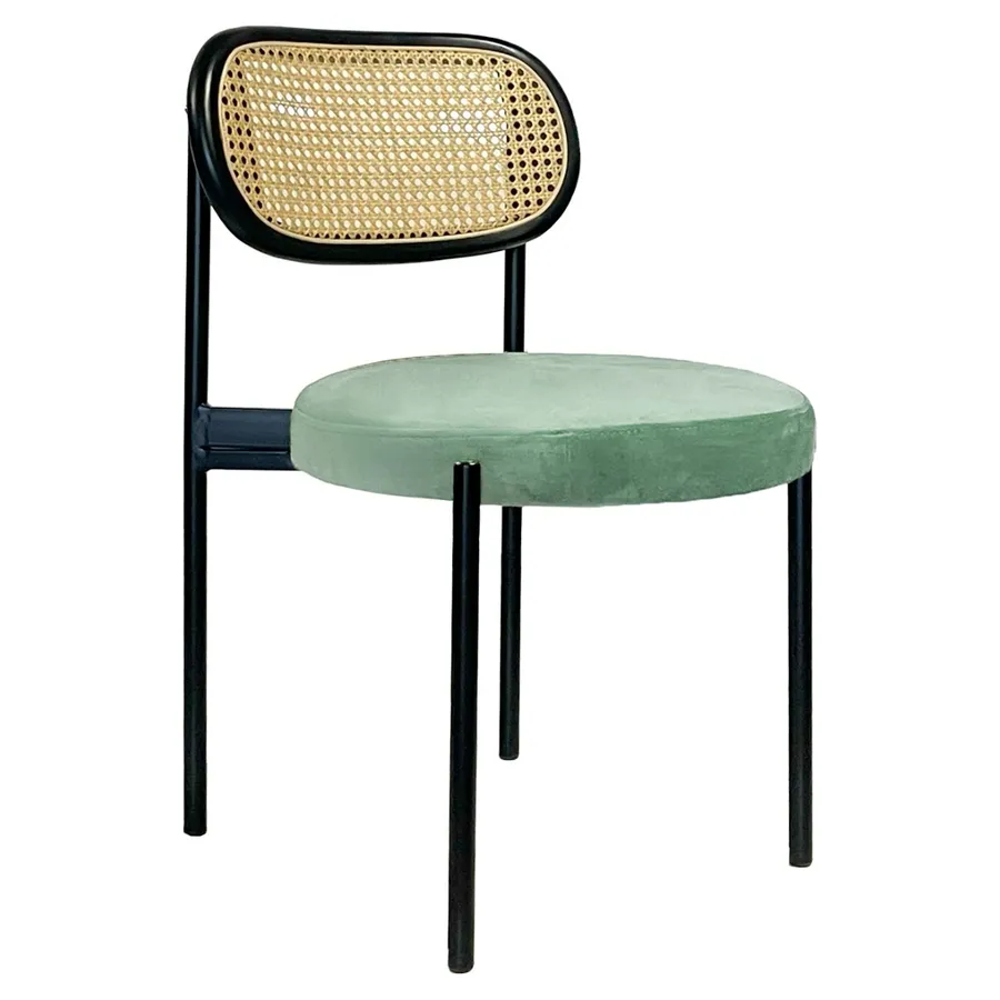 Стул Modern Black, Black Rotango + Mint - Фото миниатюра 1