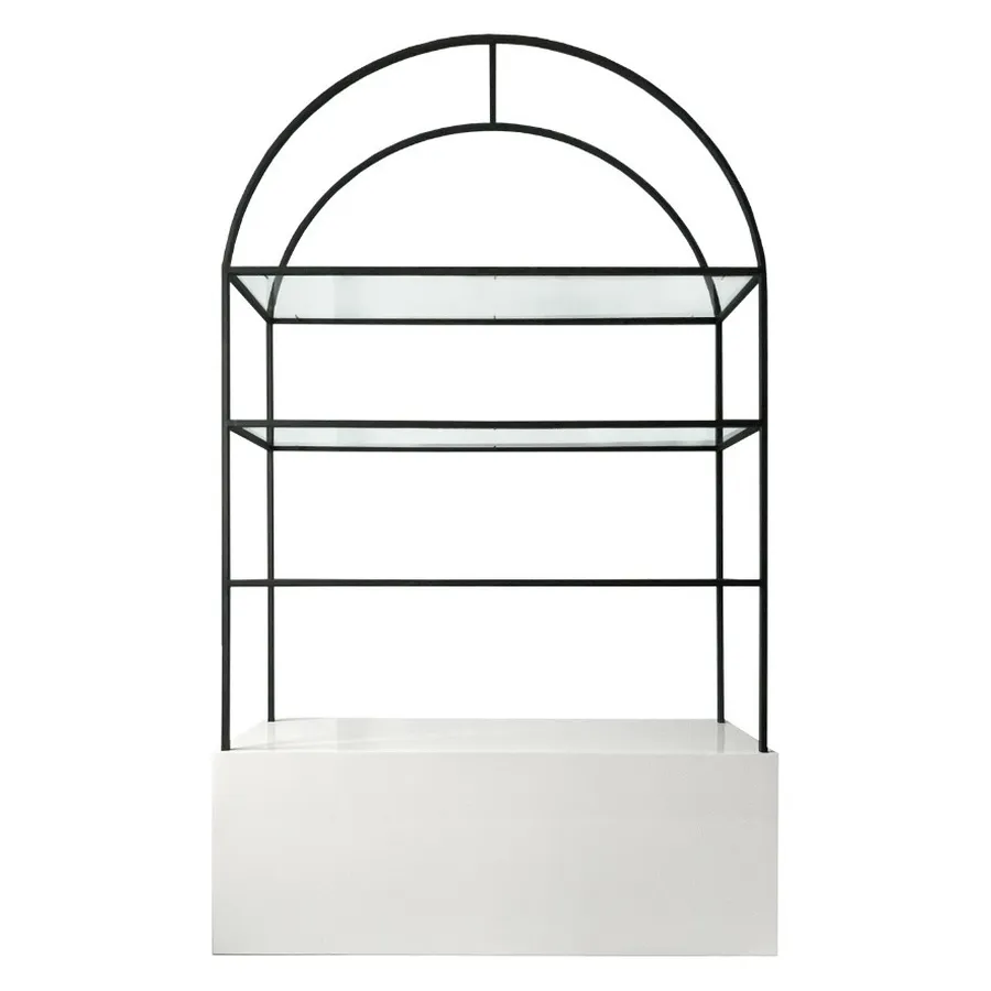Стеллаж с белой тумбой Archie White Black - Фото миниатюра 1