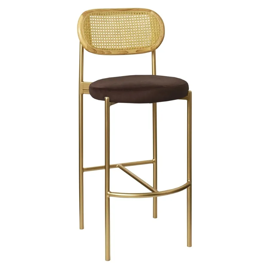 Стул барный Modern Comfy, Natural Rotango+Choco Mocca (любой цвет каркаса) - Фото основное 1