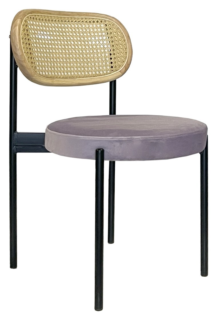 Стул Modern Black, Natural Rotango + Pale Orchid