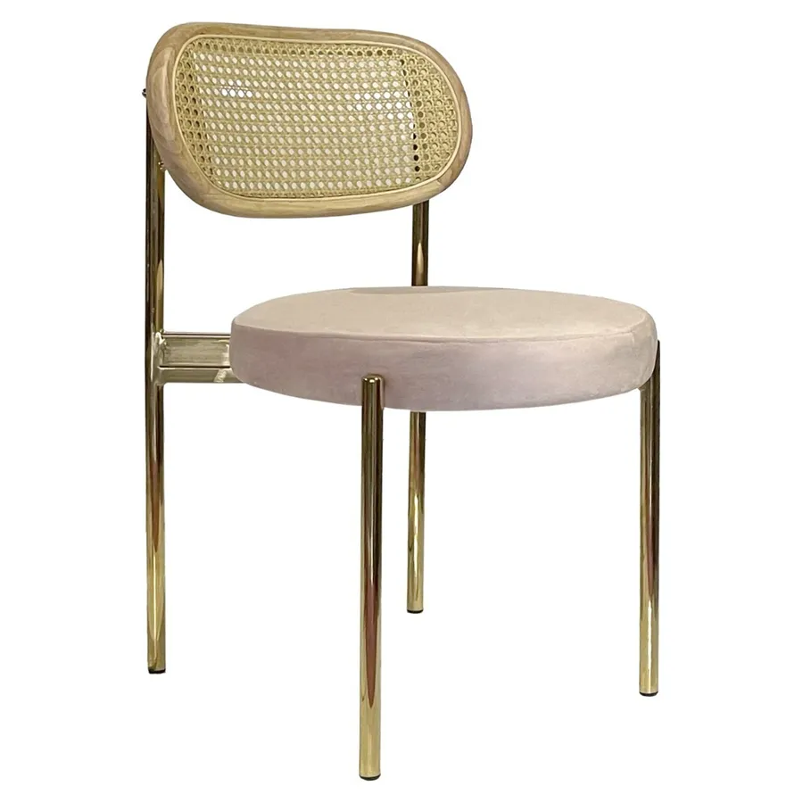 Стул Modern Gold, Natural Rotango + Rose Quartz - Фото миниатюра 1