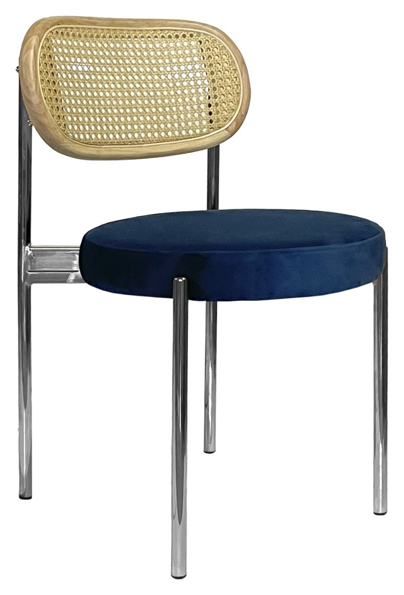 Стул Modern Silver, Natural Rotango + Navy