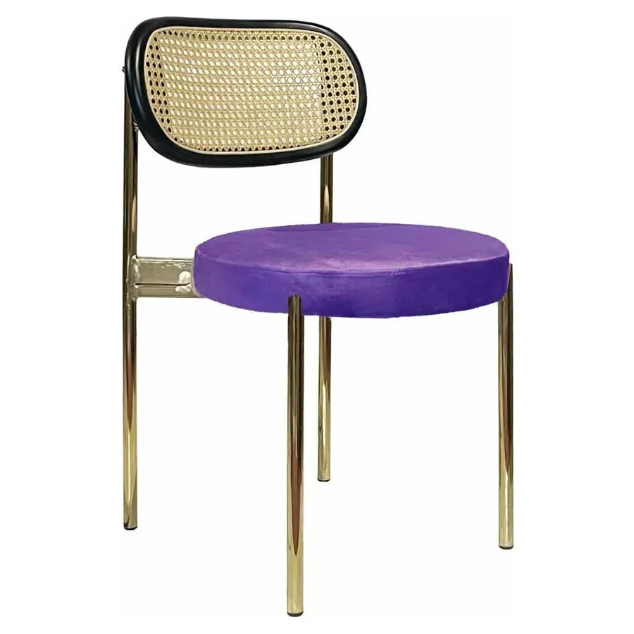 Стул Modern Gold, Black Rotango + Mysterious purple - Фото миниатюра 1