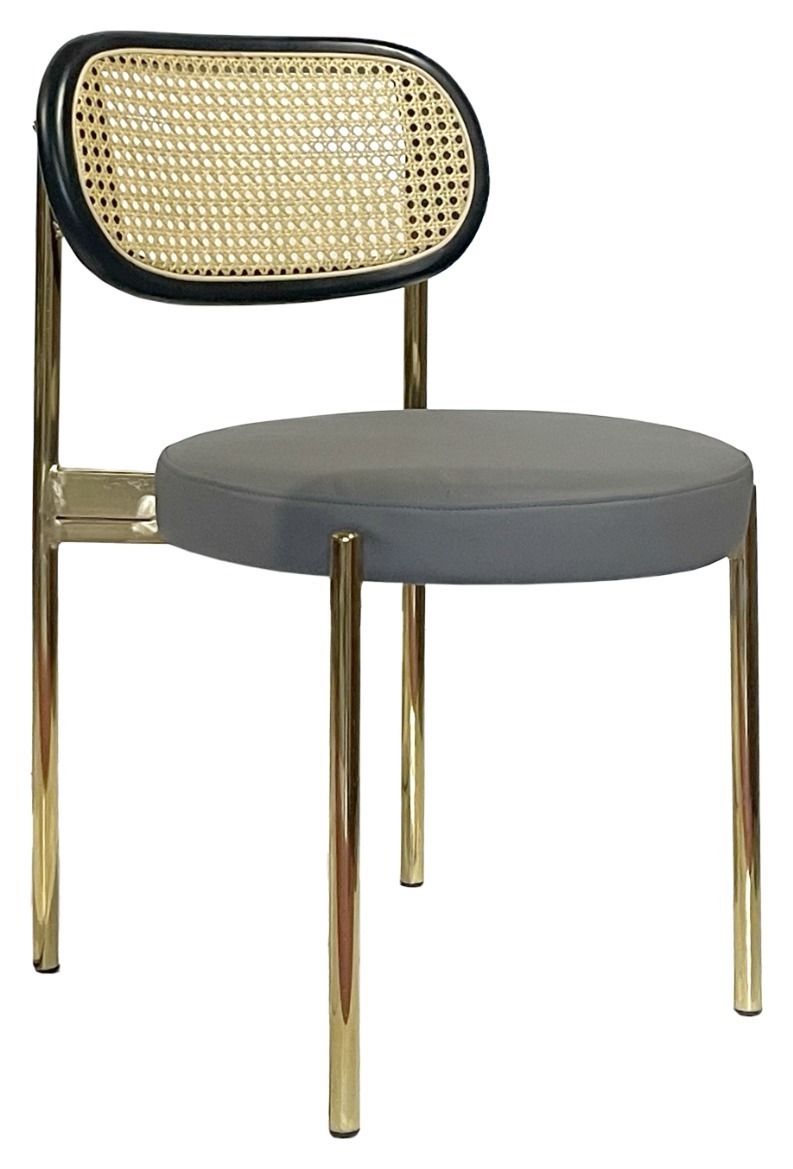 Стул Modern Gold, Black Rotango + Basic серый (ЭКО-КОЖА)
