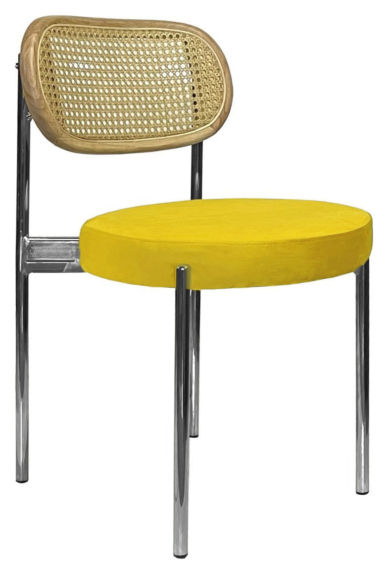 Стул Modern Silver, Natural Rotango + Yellow Submarine